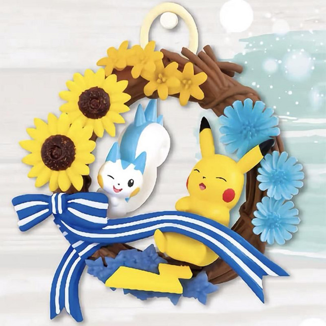 개별구매가능) 리멘트 포켓몬스터 리스 계절의 선물 화환 뮤 지라치 에브이 블래키 파치리스, 피카츄 파치리스, 1개