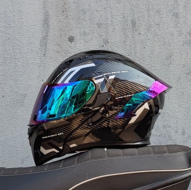 NQBike 블루투스헬멧 오토바이 플페이스 바이크 빅사이즈, 블루투스+장갑, L, 13.블랙+컬러실드