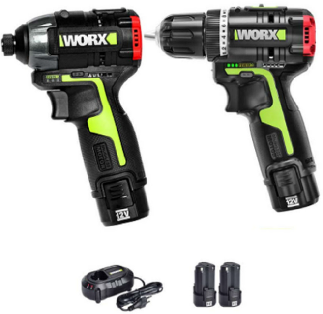 웍스 12V 콤보세트 충전드릴 임팩드릴 WU919 (WU132+WU130) 2.0Ah, 1개