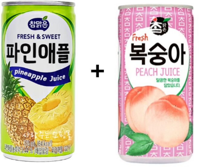 대일 참맑은 파인애플 175ml 30개 +복숭아 175ml 30개, 60개