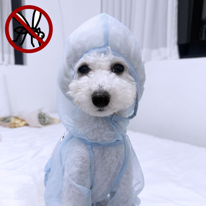 오로이 강아지 해충방지 망사 올인원 기능성원단 국내제작, 블루, 1개