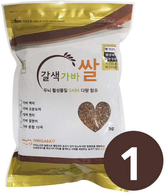 지구마을 유기농 야생 갈색 가바쌀 가바현미, 1kg, 1개, 등급 없음