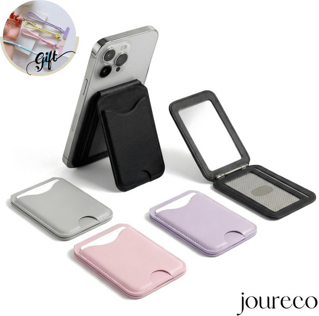 joureco 맥세이프 거울 카드지갑 거치대 카드케이스 2in1 각도조절 초강력 자력, 1개, 모닝미스트