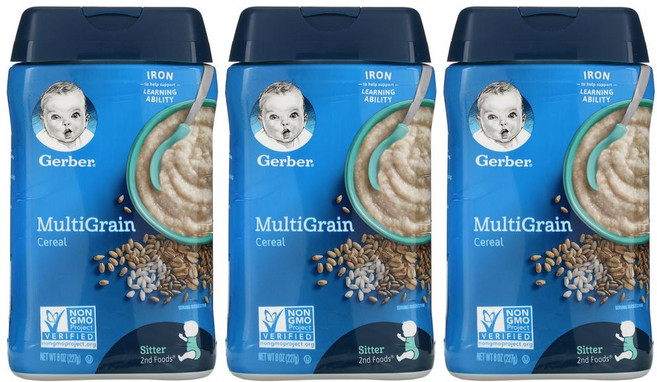 거버 멀티그레인 시리얼 227g 아기 유아 베이비 미음 이유식 씨리얼 3개 Gerber MultiGrain Cereal 8 oz (227 g)