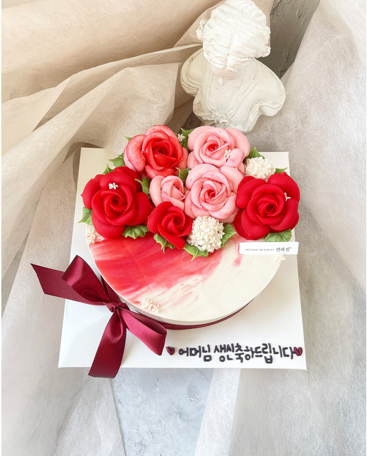 !주문전연락필수!인천케이크연과진/환갑 칠순 팔순 웨딩 주문제작케이크/앙금플라워꽃다발디자인떡케이크/전국배송가능, 1호(지름15cm), 기본백설기, 딸기쨈