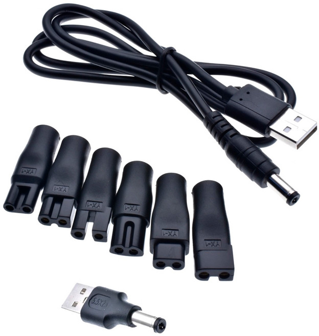 8pcs/lot USB 어댑터 케이블 라인 다기능 5.5x2.1mm 전동 면도기용 암소켓 커버터 커넥터