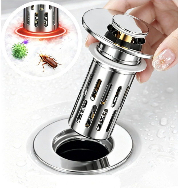 코미라 냄새컷 세면대 트랩 악취 벌레 완전차단 팝업 물마개, 1개