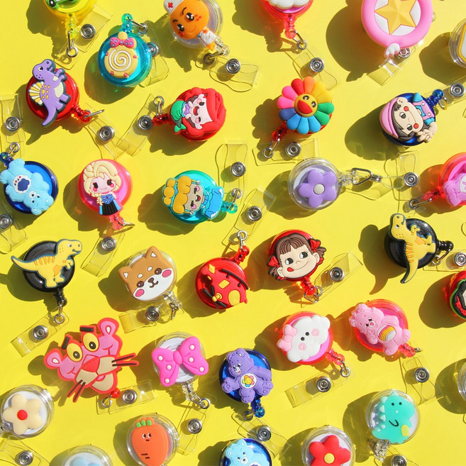 캐릭터 릴홀더 간호사용품 테이프걸이 사원증 학생증 신분증 목걸이줄 병원, 눈감토끼