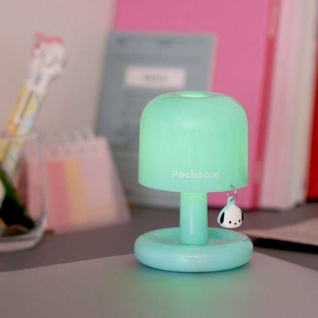 [워너프] ROYCHE 정품 산리오캐릭터즈 키링 터치식 쁘띠 무드등 인테리어조명 굿즈 데코 방, 포차코