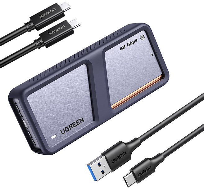 UGREEN 유그린 40Gbps M.2 NVMe SSD 외장케이스 쿨링 팬 포함 MacBook M1 M2 Pro/Max 호환 USB4/3.2/3.1/3.0/2.0 호환, 1개, CM642
