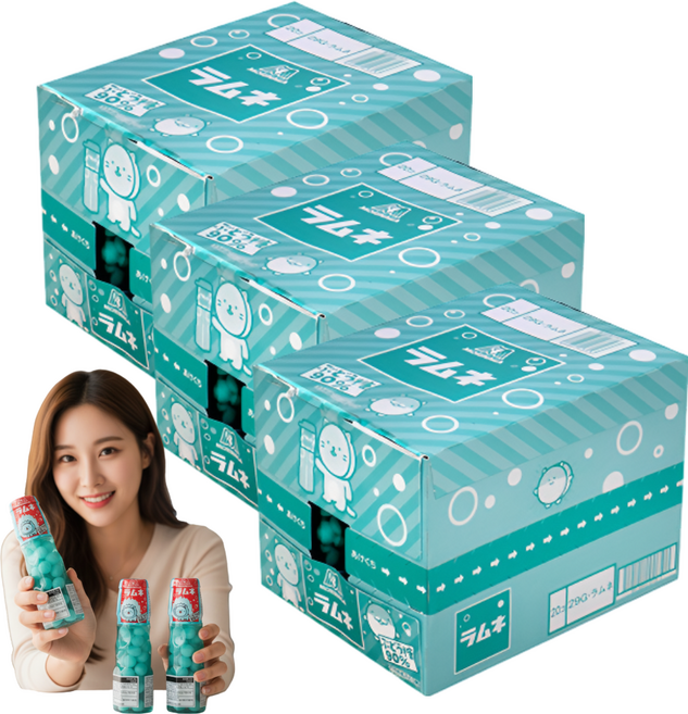 톡이네 라무네 포도당 캔디 일본 무설탕 당에너지 대용량 휴대용 스포츠 수험생 사탕, 3개, 580g