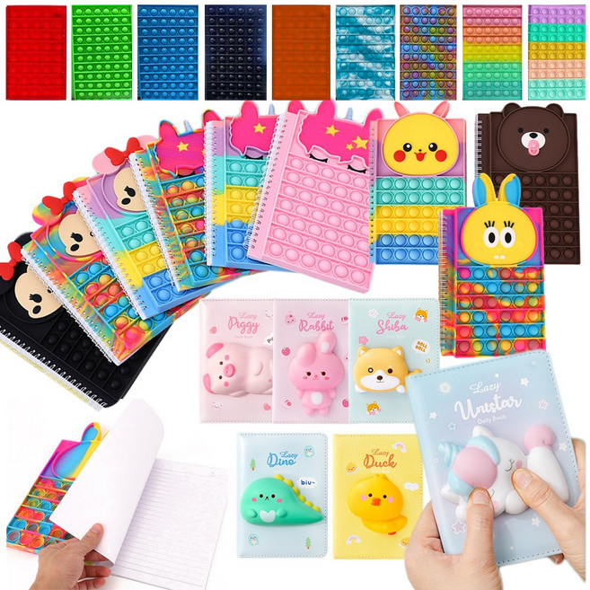 레인보우 캐릭터 유니콘 다이어리 미니 공책 스프링 노트 팝잇 연습장 푸쉬팝 알림장 줄 칸 일기장 푸시팝, mc413 레인보우