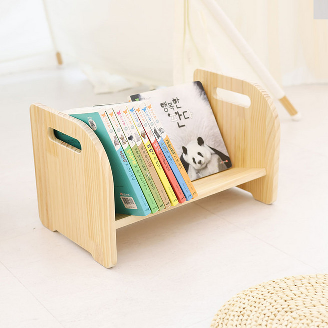 가누앤홈 유아 아동 미니 원목 간이 책꽂이, 1단, 기본형