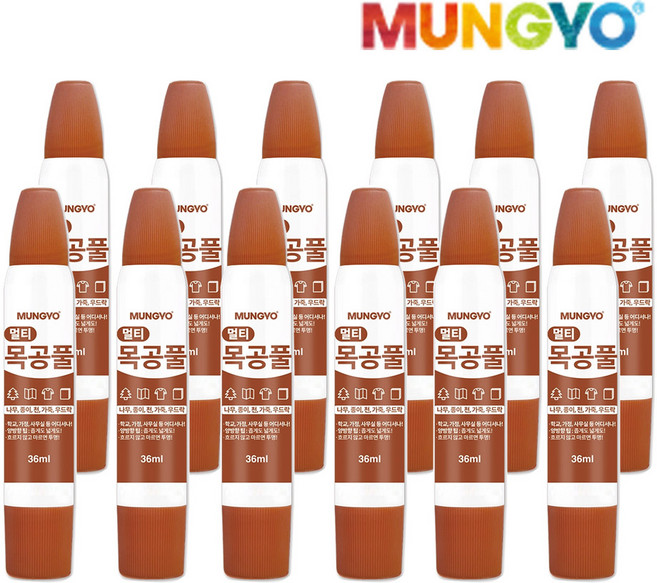 문교 목공풀 목공용 종이 가죽 본드 74ml 12개 1세트