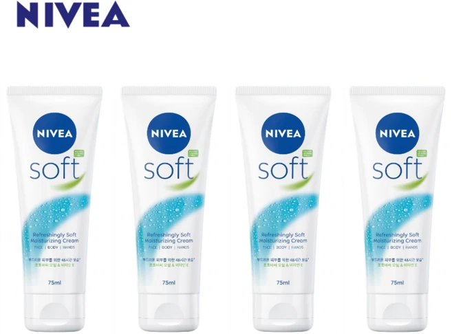 니베아 소프트 리프레싱 모이스처라이징 크림 75mlx4개, 75ml, 4개 - 쿠팡