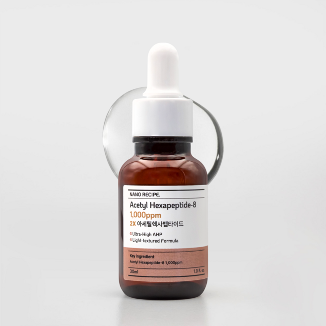 나노레시피 2X 아세틸 헥사 펩타이드 1 000ppm 원액 펩타이드 -8, 1개, 30ml