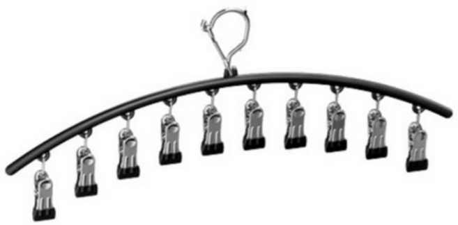 리빙고메 다용도 스텐 양말 집게 건조대, 블랙, 1개