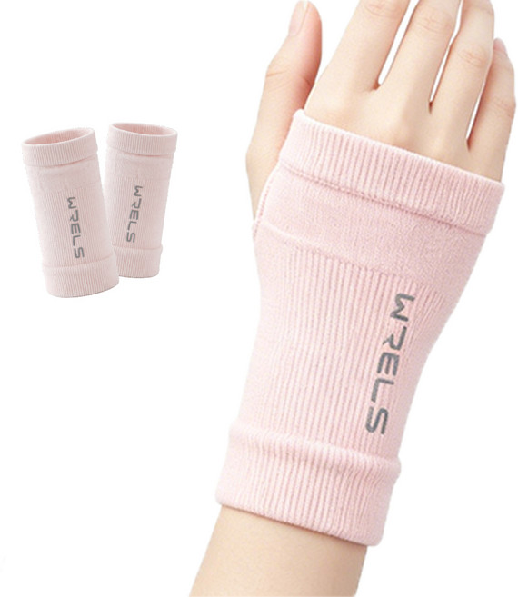 스포츠 손목 WRELS 일체형 손목보호대 장갑 보호대 관절 지지 안정감 트레이닝 일상용 탄력성 편안한, 2개, 핑크색