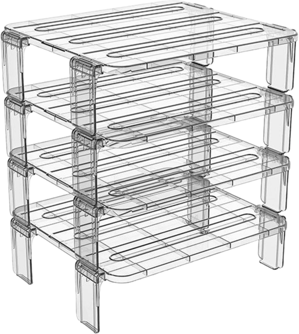주방 냉장고 정리 트레이 투명PET 다용도 양념선반정리대 조립식 컵거치 주방선반, 4개, 투명*대형