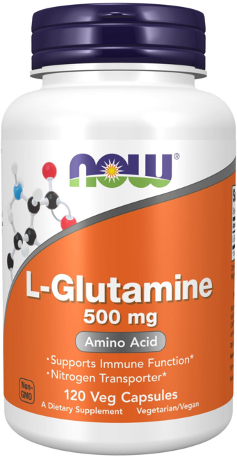 NOW Foods 左旋麩醯胺酸植物膠囊 500mg, 120顆, 1罐