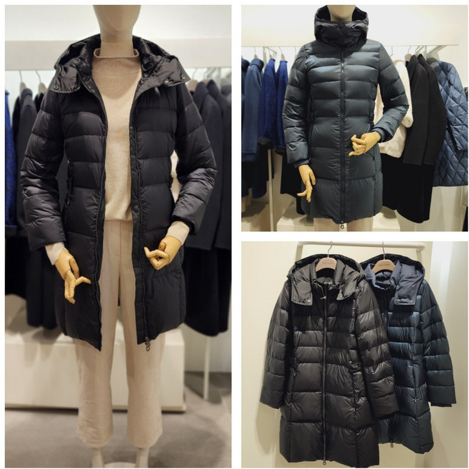 올리비아로렌 가볍고 포근한 탈착 후드 구스다운 거위털 패딩 집업 점퍼 nc청주점 vvckd3wa271