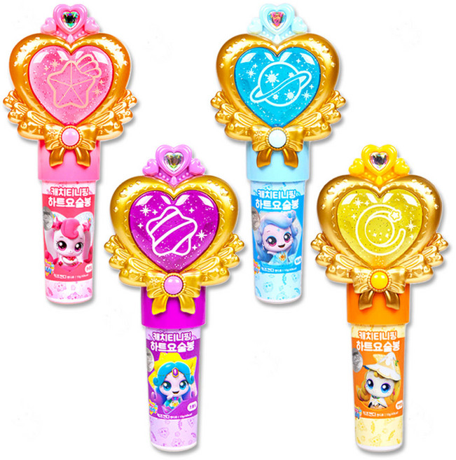 캐치티니핑 하트 요술봉 1개 색상랜덤, 4개 세트 중복없음
