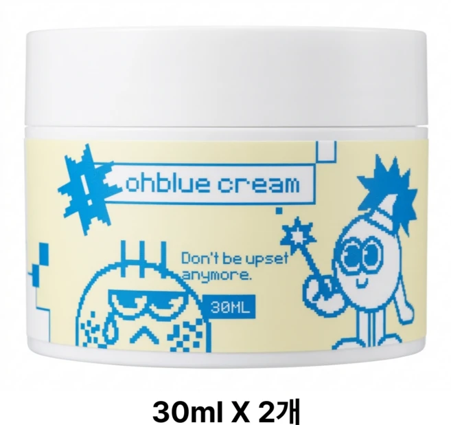 l정품l l추천l lHOTl lohblue creaml 오블루크림 파란물방울제형 데일리크림 맑고깨끗한피부 여드름관리 수분크림 아시아티코사이드 라벤더, 2개, 30ml - 쿠팡