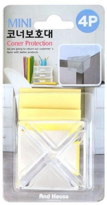코너 보호대 미니4P W 모서리보호대투명 모서리안전가드 코너보호대 아가드모서리보호대 손끼임방지 아기안전용품 안전보호대 아기모서리+글로벌커머스랩벌Shop, 빠른배송