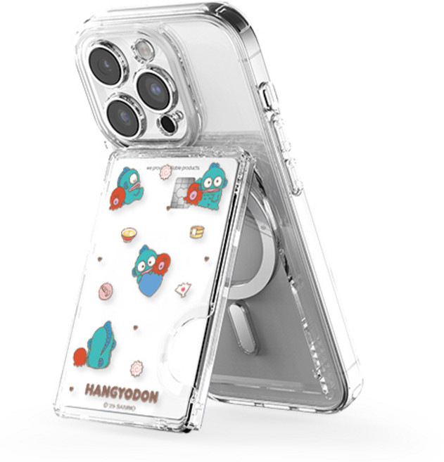 산리오 프렌즈 투명 멀티 스탠드 카드지갑(맥세이프 호환), 1개, 프렌즈_한교동