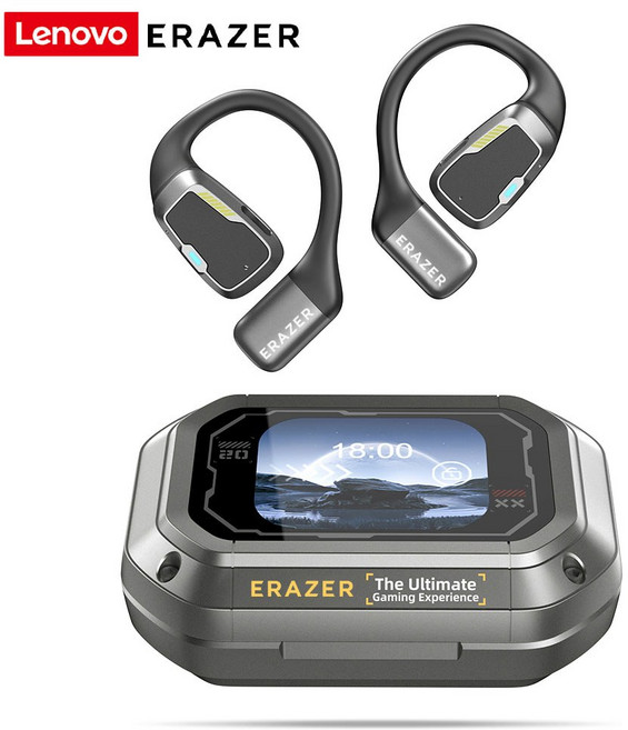 [135 번역기 이어폰] Erazer XP6 블루투스 이어폰 헤드셋 DIY 이퀄라이저 APP AI 무선 헤드폰 여행용 터치 스크린, GRAY AI Chat, 1개
