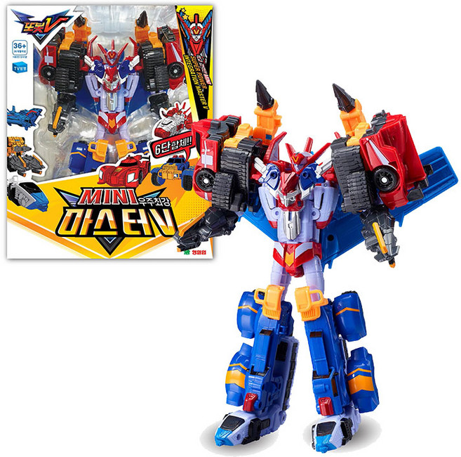 또봇V MINI 6단 합체 마스터V 로봇장난감, 단일옵션, 혼합색상, 1