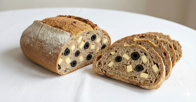 100% 우리밀 통밀 올리브 치즈 깜빠뉴 (무방부제 설탕 무첨가 / 400g ), 2개