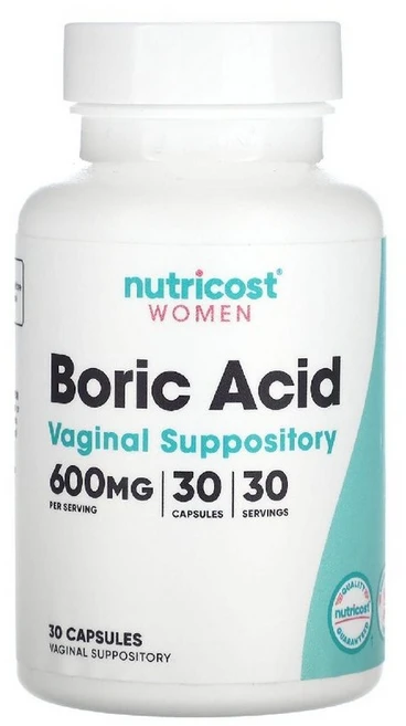 Nutricost Boric Acid Vaginal Suppository 600mg 캡슐 30정, 1개 - 쿠팡