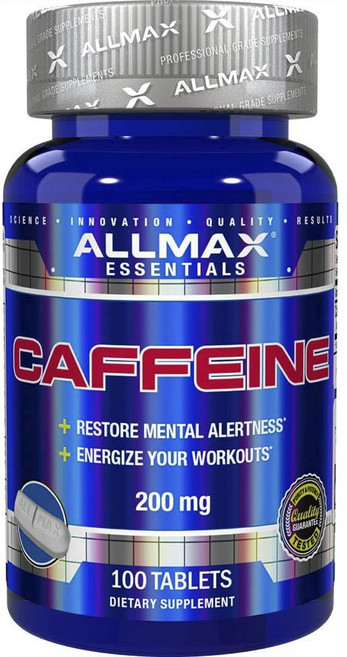ALLMAX 咖啡因能量膳食補充錠 200mg, 1罐, 100顆