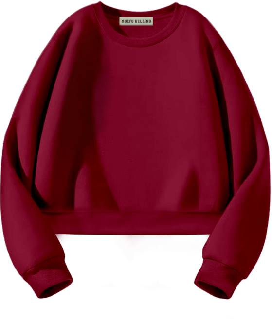 몰토벨리노 SF 무지 세미오버핏 크롭 맨투맨