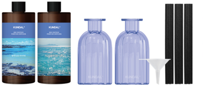선물세트 디퓨저 쿤달 제주에디션, 2개, 400ml, 오션버블