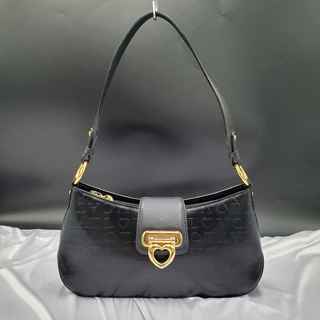 러브캣 가죽 아담한 여성 숄더백 가방 은피아노