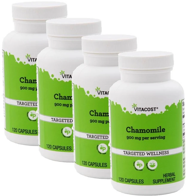 비타코스트 카모마일 900mg 캡슐 Vitacost Chamomile, 4개, 120정 - 쿠팡