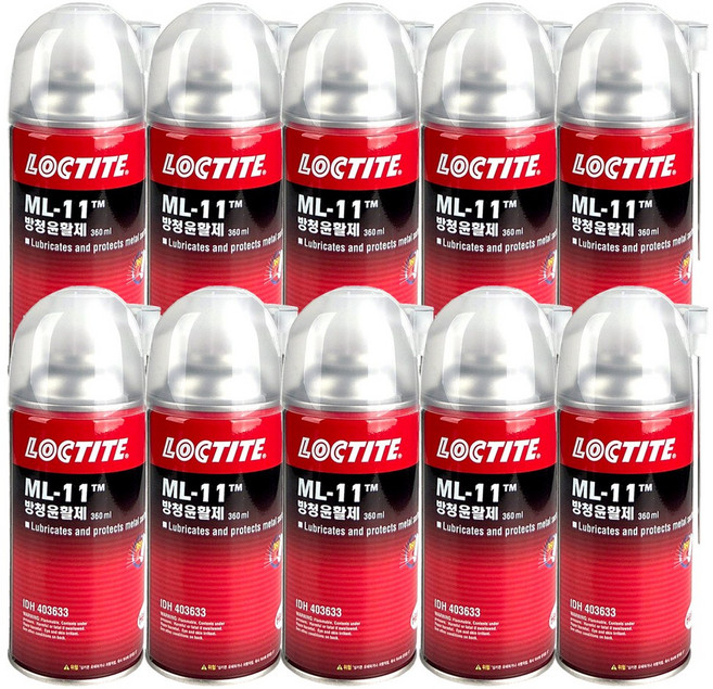 록타이트 방청윤활제 녹방지스프레이 ML-11 360ml, 10개