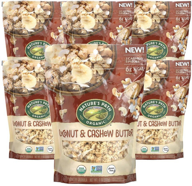 네이처스 패스 크런치 그래놀라 코코넛 캐슈 버터 (312g) X6봉, 312g