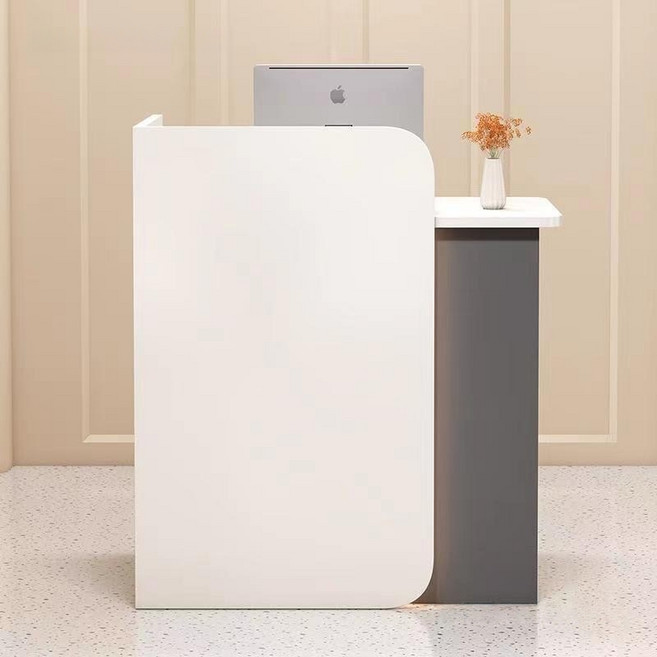 안내데스크 식당카운터책상 업소용카운터 인포메이션데스크 서랍형 800mm, 화이트+그레이(80cm)
