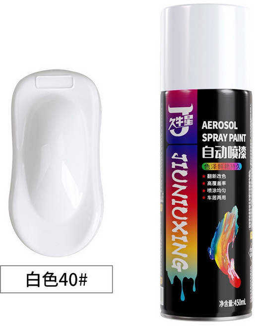 久牛星 自動噴漆 450ML 鮮豔改色 高覆蓋率 噴塗均勻 車房兩用, 【2】白－自動噴漆, 1個