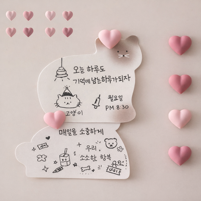 하늘움 방수초강력 냉장고 자석, 하트