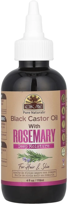 Okay Pure Naturals 블랙 캐스터오일 로즈메리 함유 118ml(4fl oz), OkayPureNaturals블랙캐스터오일로즈메리함유1 - 쿠팡