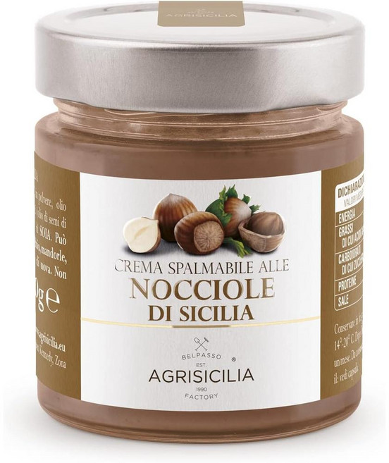 이탈리아 아그리시칠리아 Agrisicilia 시칠리아 헤이즐넛 스프레드 크림, 2개, 200g