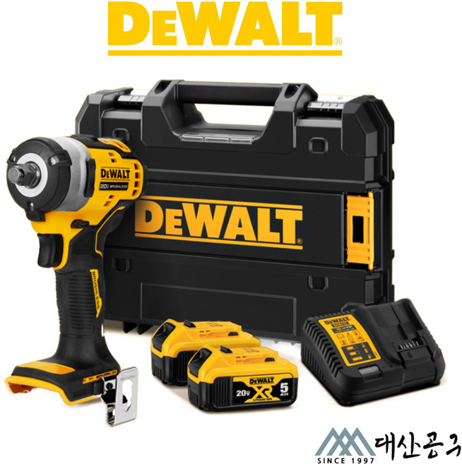 디월트 DCF911P2T 충전임팩렌치 12.7mm 5.0AH 배터리 2팩 BL모터 컴팩트 임팩트렌치 세트 542Nm, 1개