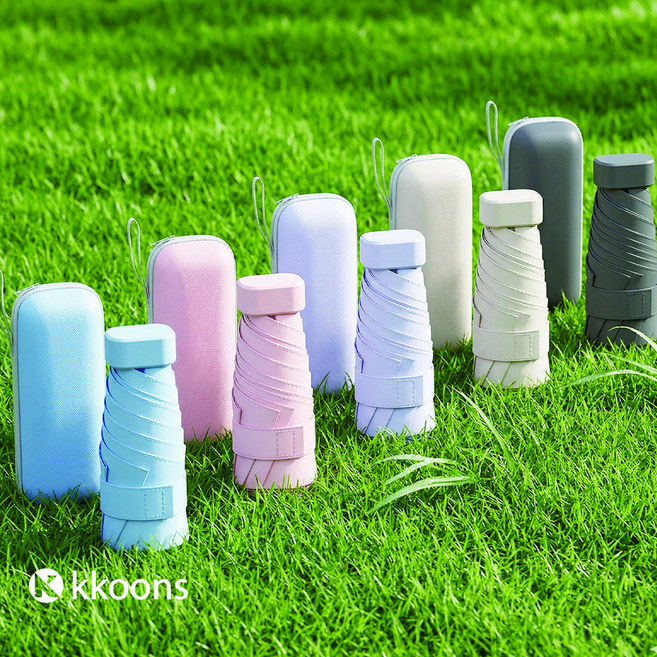 꾼스 가방에쏙 5단 자외선차단 UV 암막 가벼운 양산 초경량 미니 우양산+커버케이스증정