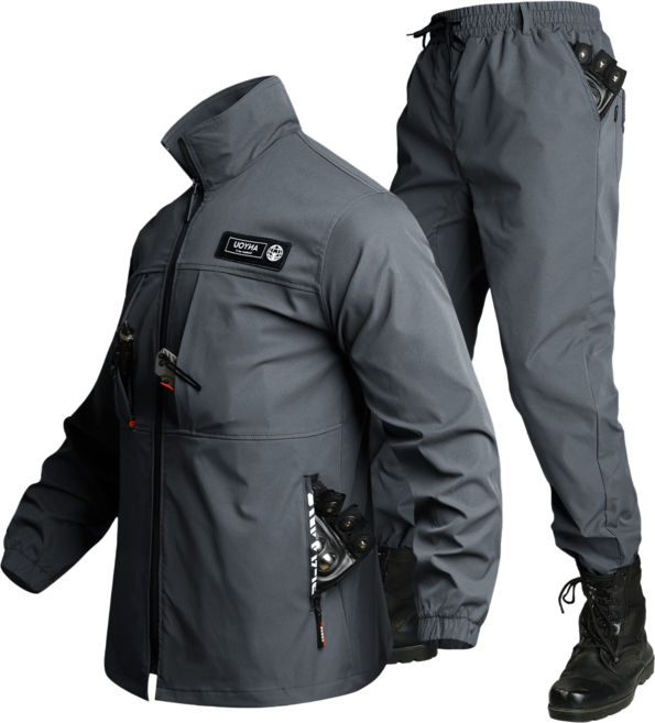 ANYOU 남자 춘추 작업복 방풍 방수 스판 정비복 등산복 낚시복 스포츠 상하의 세트