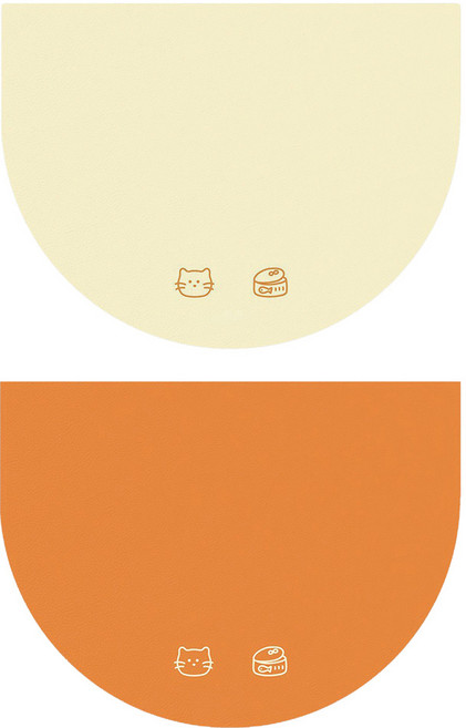 투데이리빙 2P 세트 반려동물 규조토 식사 매트 강아지 고양이 논슬립 위생 방수 펫매트 깔끔 흡수 건조 미끄럼방지 식기 패드, 2개, 고양이세트