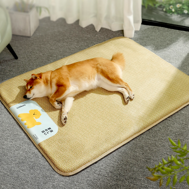 펫앤마마 반려동물 여름 대나무 쿨 매트, 1개